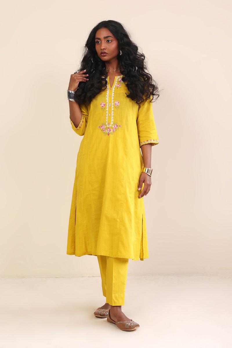Generation - Sunehri Phool 2-Piece Suit - Yellow - Lawn