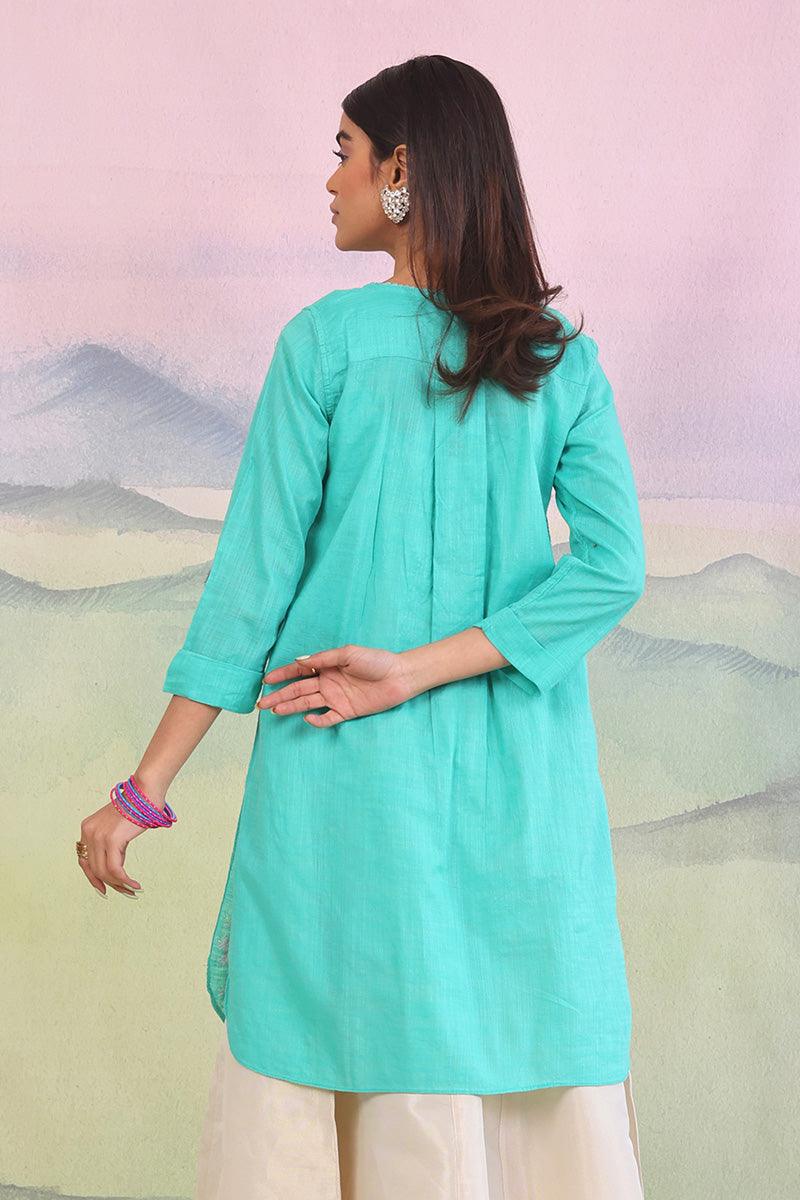 Generation - Sunehri Phool Kurti - Red - Lawn - 1 Piece