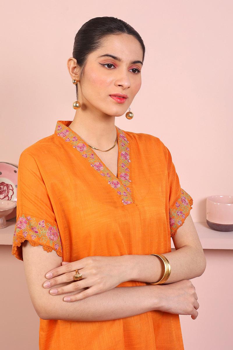 Generation - Sunehri Phool Set - Orange - Lawn - 2 Piece