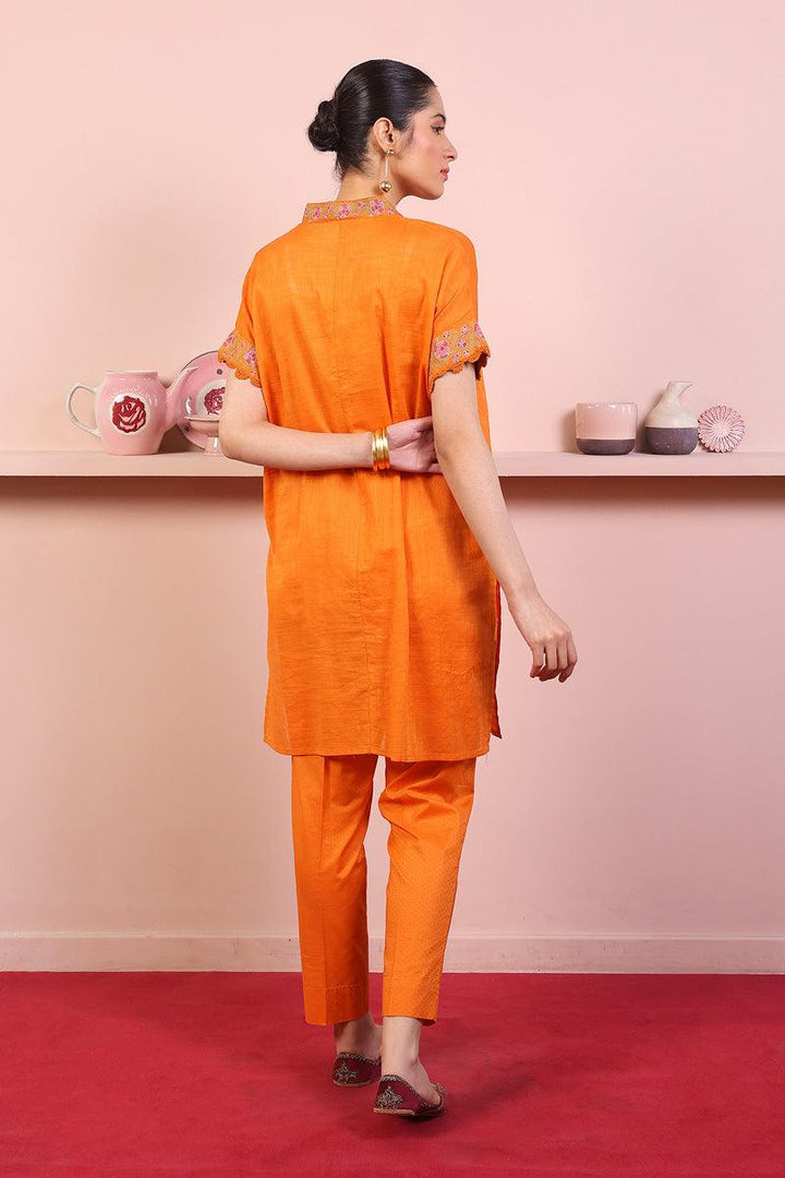 Generation - Sunehri Phool Set - Orange - Lawn - 2 Piece