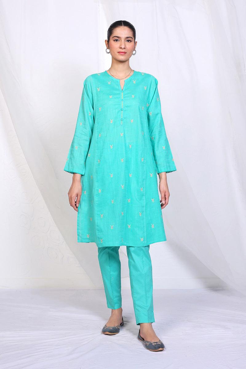 Generation - Sunehri Phool Embroidered 2-Piece - Green - Lawn