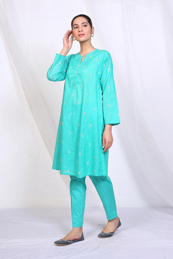 Generation - Sunehri Phool Embroidered 2-Piece - Green - Lawn
