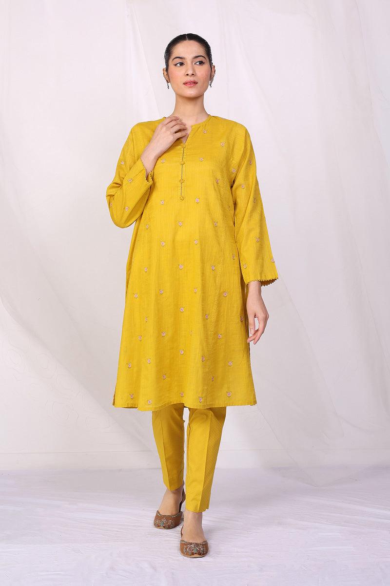 Generation - Sunehri Phool Embroidered 2-Piece - Mustard - Lawn