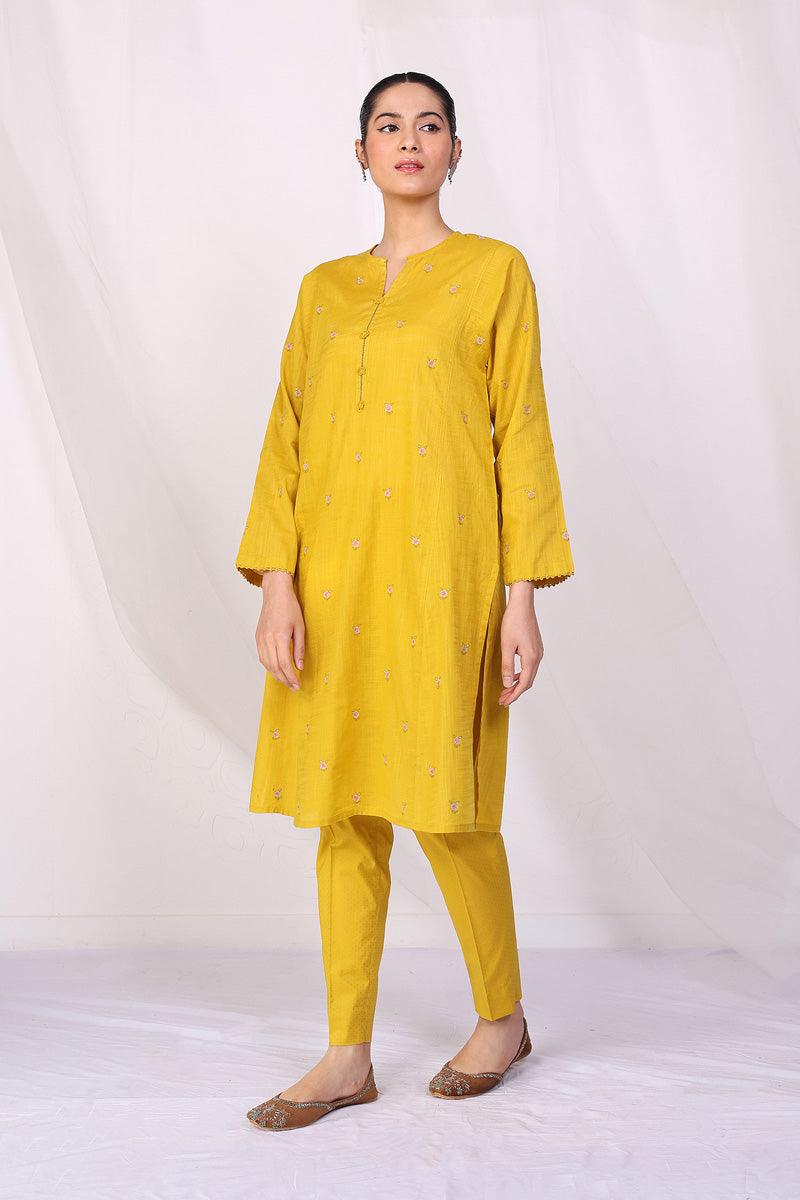 Generation - Sunehri Phool Embroidered 2-Piece - Mustard - Lawn