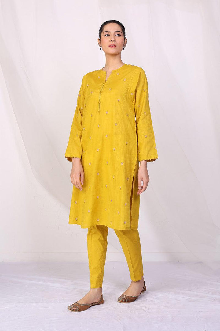Generation - Sunehri Phool Embroidered 2-Piece - Mustard - Lawn