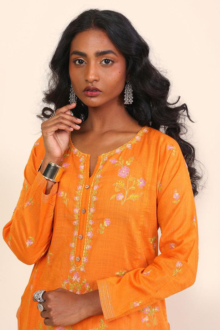 Generation - Sunehri Phool Embroidered 2-Piece - Orange - Lawn