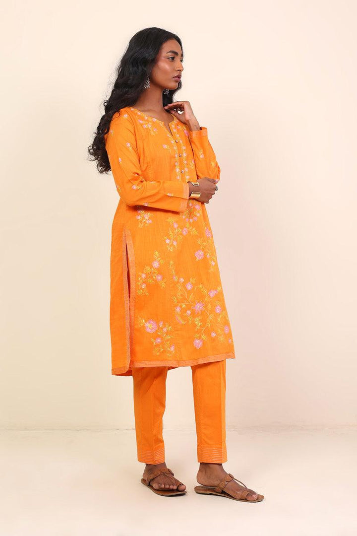 Generation - Sunehri Phool Embroidered 2-Piece - Orange - Lawn
