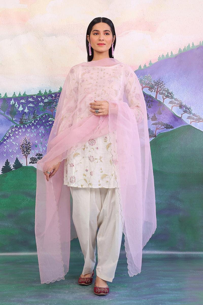 Generation - Sunehri Phool Suit - Off White - Lawn - 3 Piece