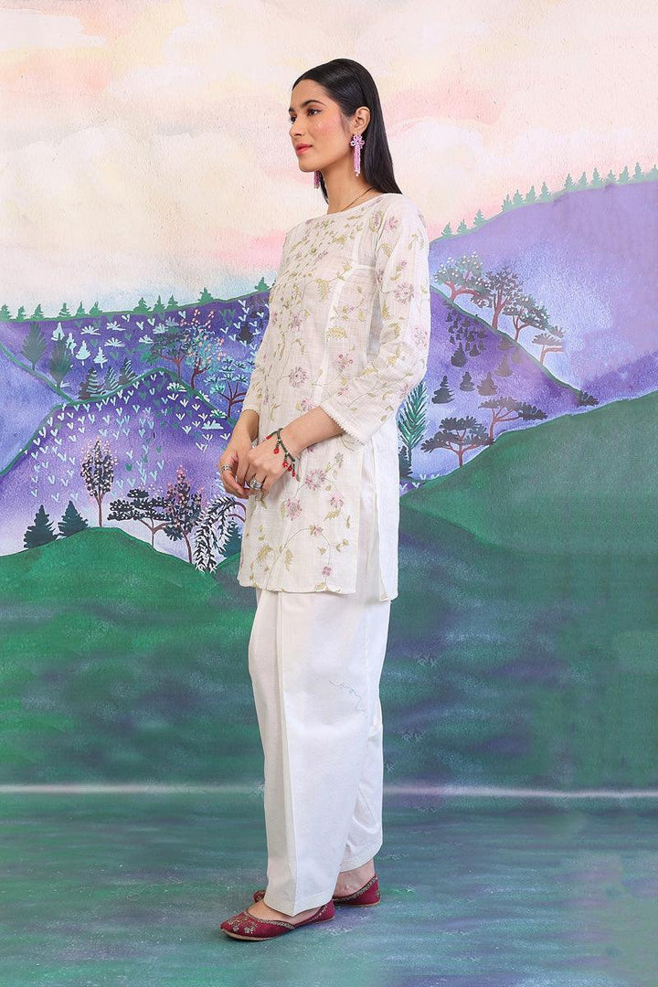 Generation - Sunehri Phool Suit - Off White - Lawn - 3 Piece