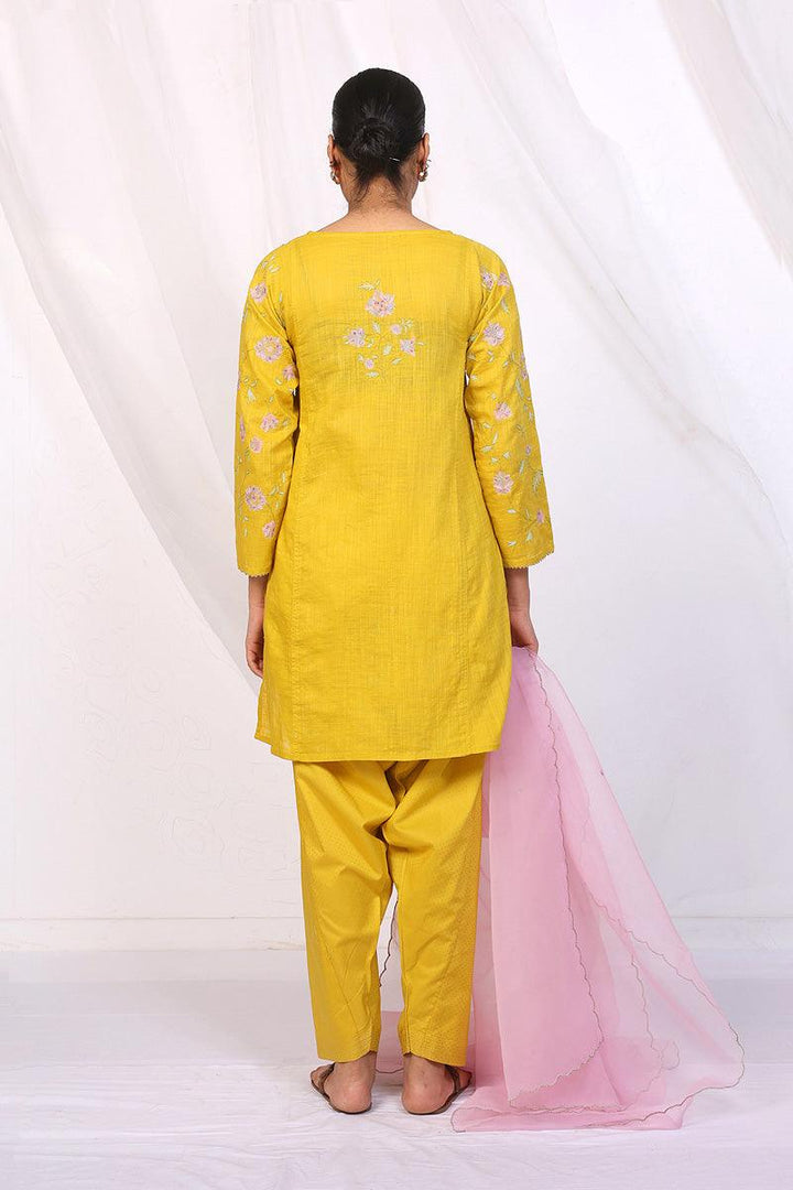 Generation - Sunehri Phool Suit - Red - Lawn - 3 Piece