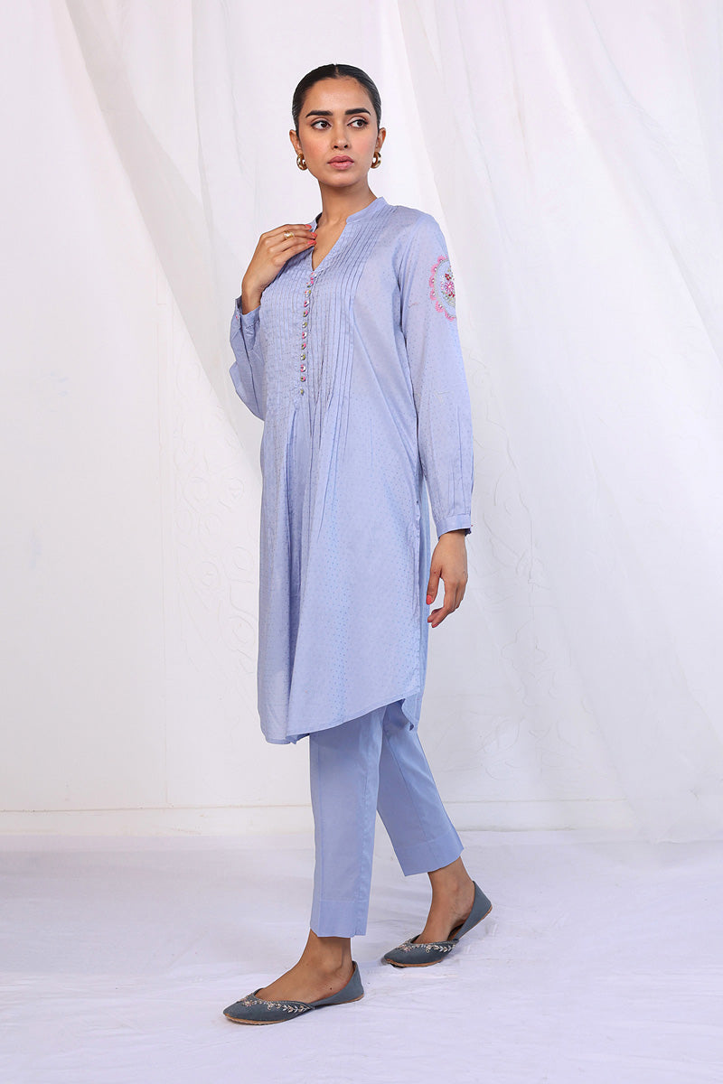 Generation - Phoolmati Embroidered 2-Piece Set - Sky Blue - Lawn