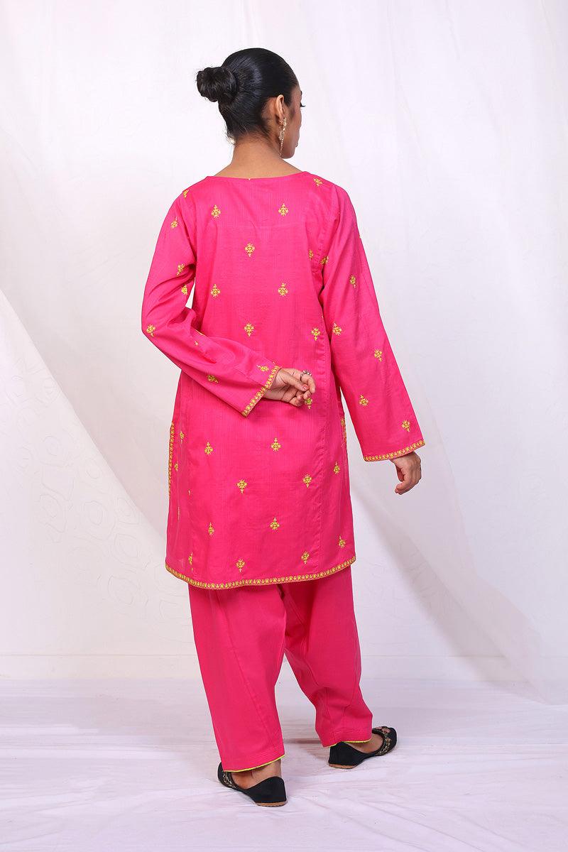 Generation - Rangeen Embroidered Set - Pink - Lawn - 2 Piece