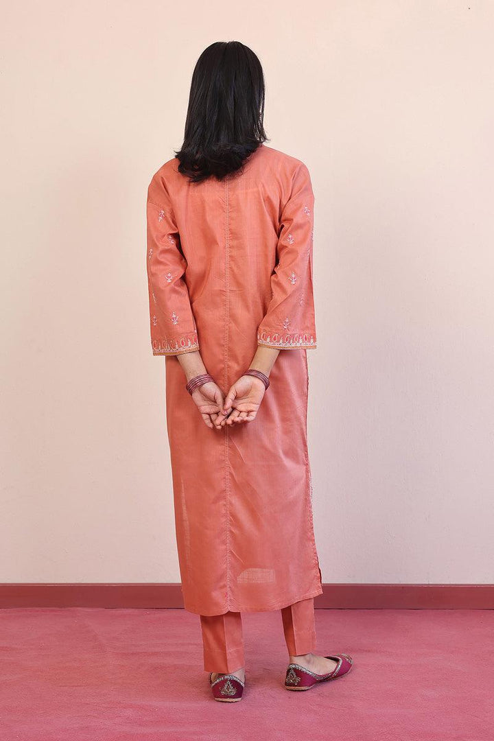 Generation - Rangeen Embroidered Set - Peach - Lawn - 2 Piece