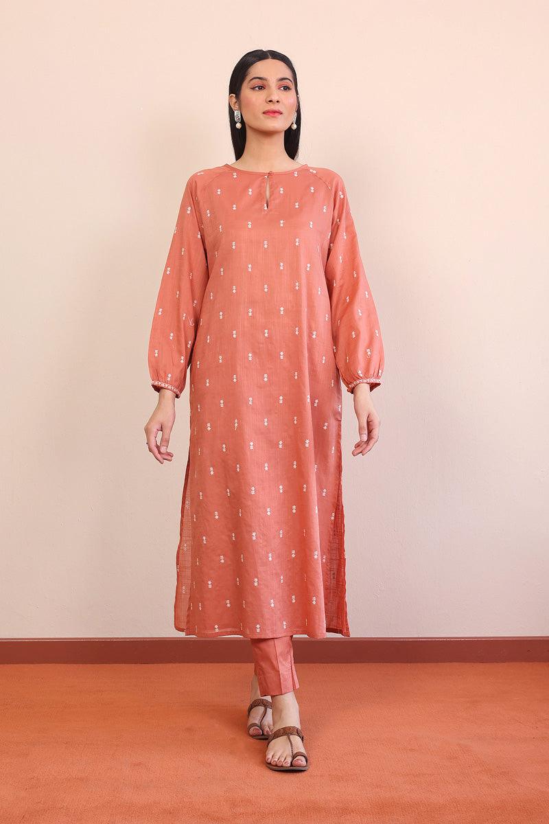 Generation - Rangeen Embroidered Set - Peach - Lawn - 2 Piece