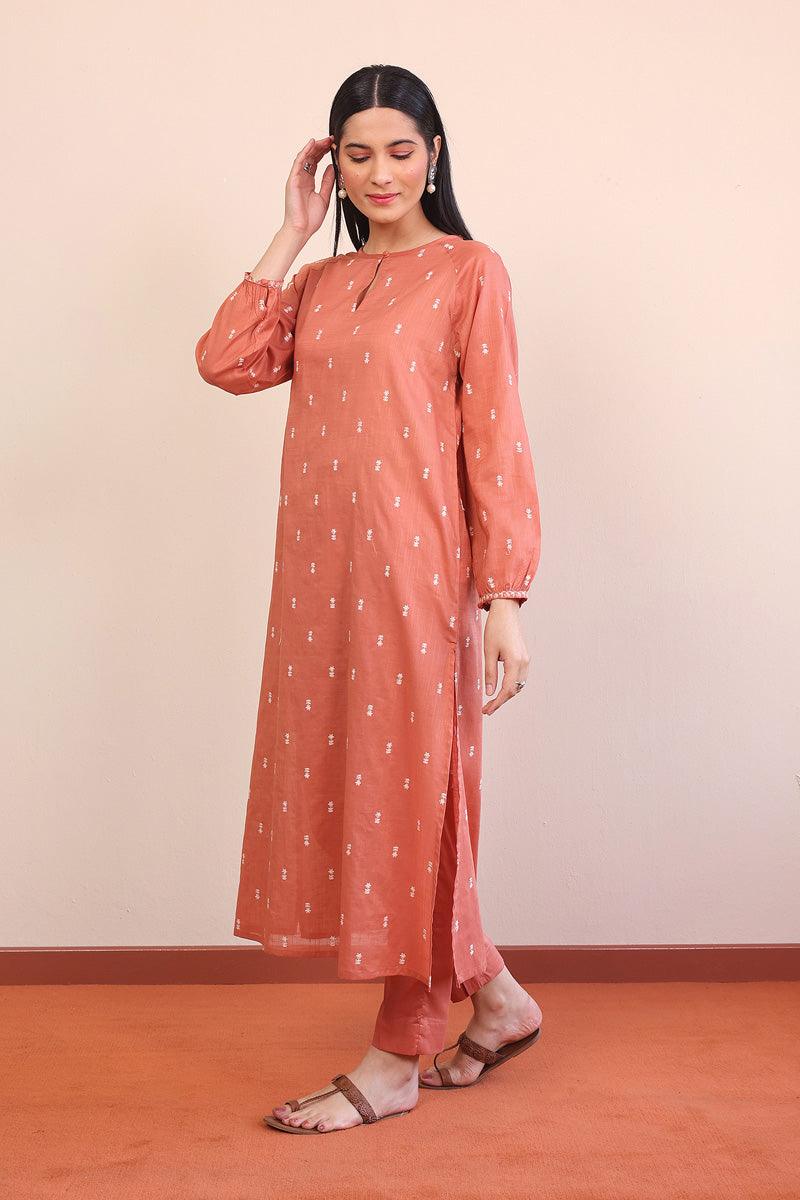 Generation - Rangeen Embroidered Set - Peach - Lawn - 2 Piece