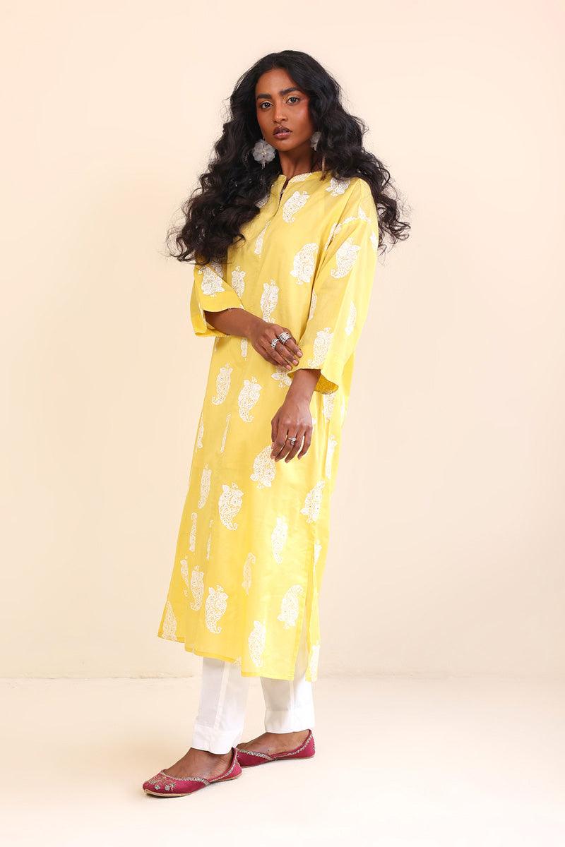 Generation - Samarkand Kurti - Red - Lawn - 1 Piece