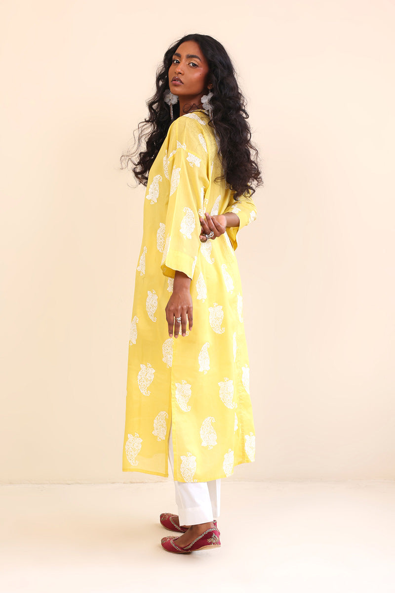 Generation - Samarkand Kurti - Red - Lawn - 1 Piece
