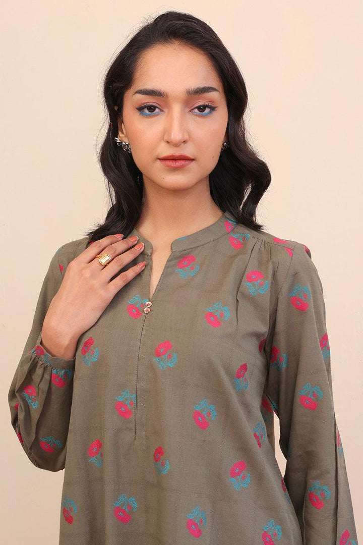 Generation - Nordic Nights Kurti - Olive Green - Jacquard - 1 Piece
