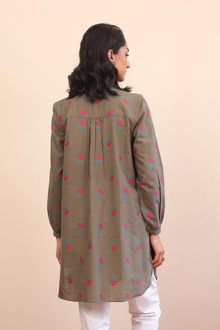Generation - Nordic Nights Kurti - Olive Green - Jacquard - 1 Piece