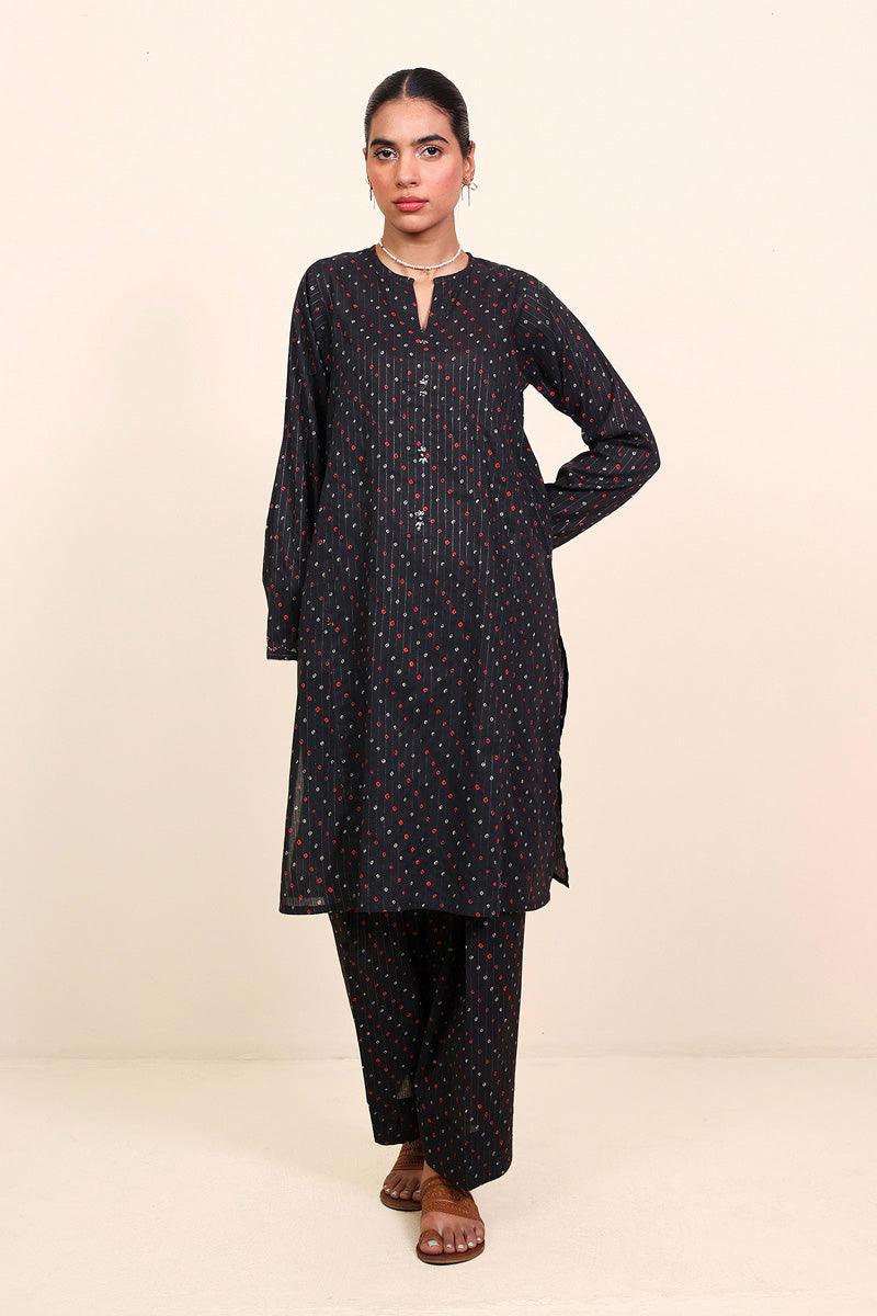 Generation - Chandarkani Printed Set - Black - Lawn - 2 Piece