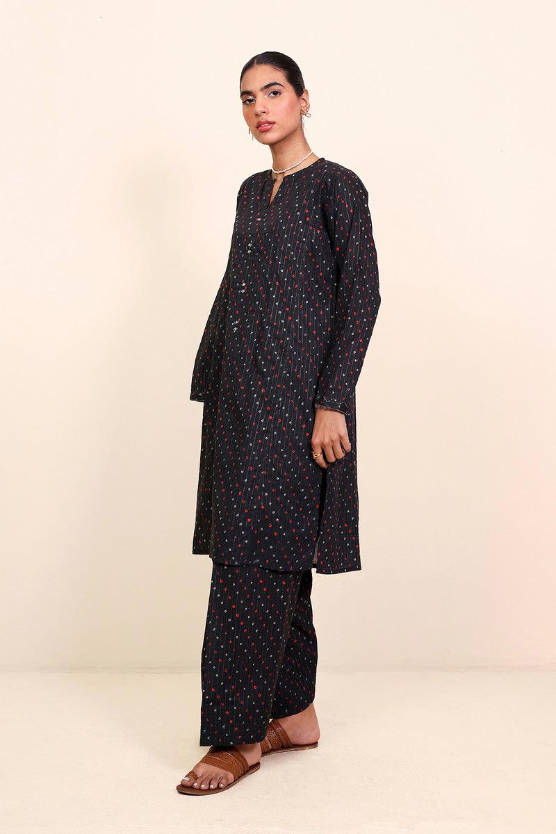 Generation - Chandarkani Printed Set - Black - Lawn - 2 Piece