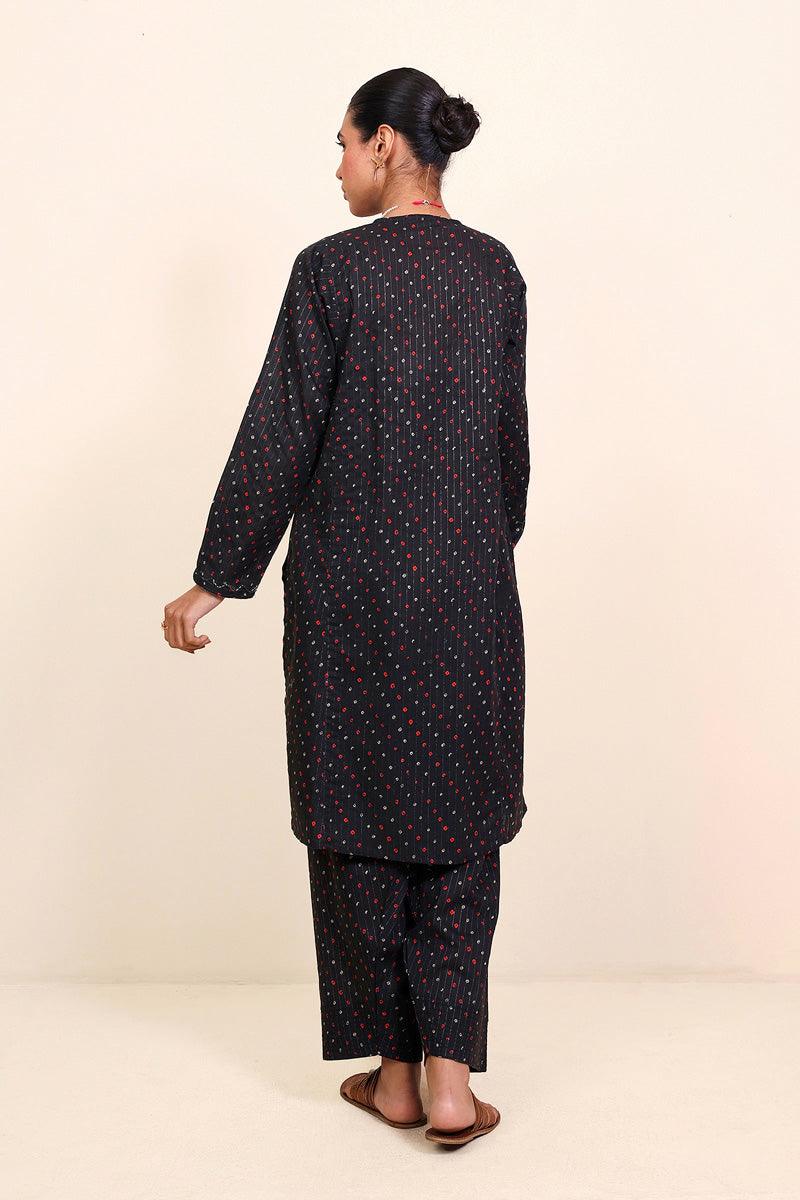 Generation - Chandarkani Printed Set - Black - Lawn - 2 Piece