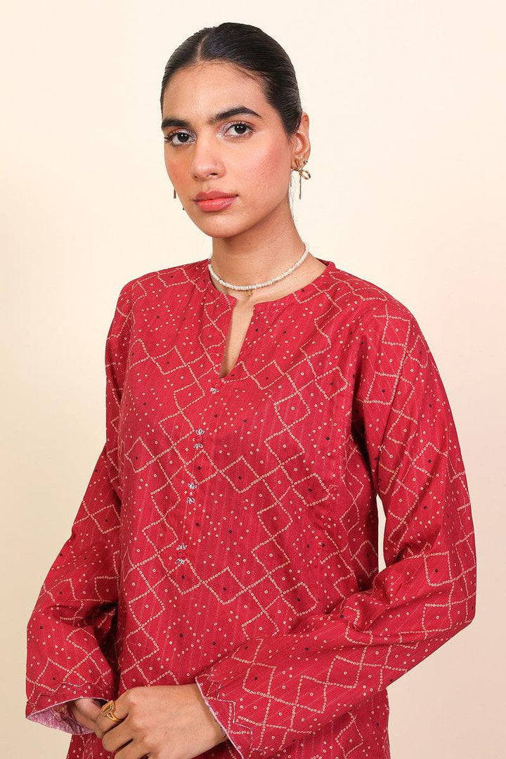 Generation - Chandarkani Printed Set - Red - Lawn - 2 Piece