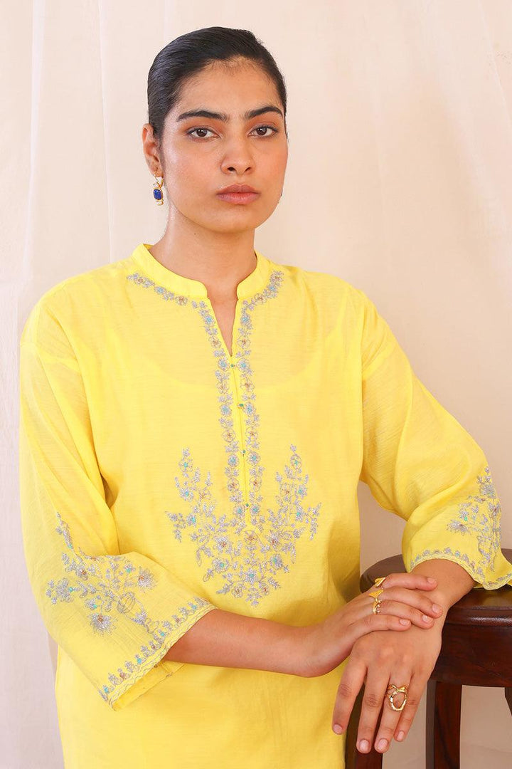 Generation - Shehzaadi Chanderi Blend Suit - Cotton - Yellow - 3 Piece