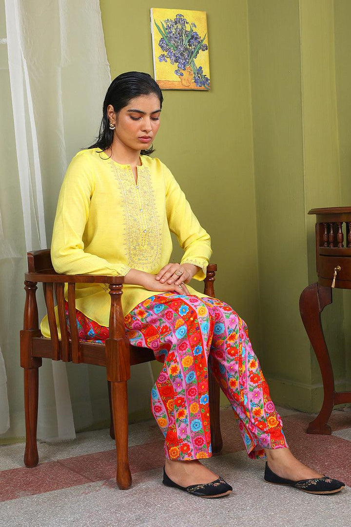 Generation - Shehzaadi Kurti - Cotton - Yellow - 1 Piece