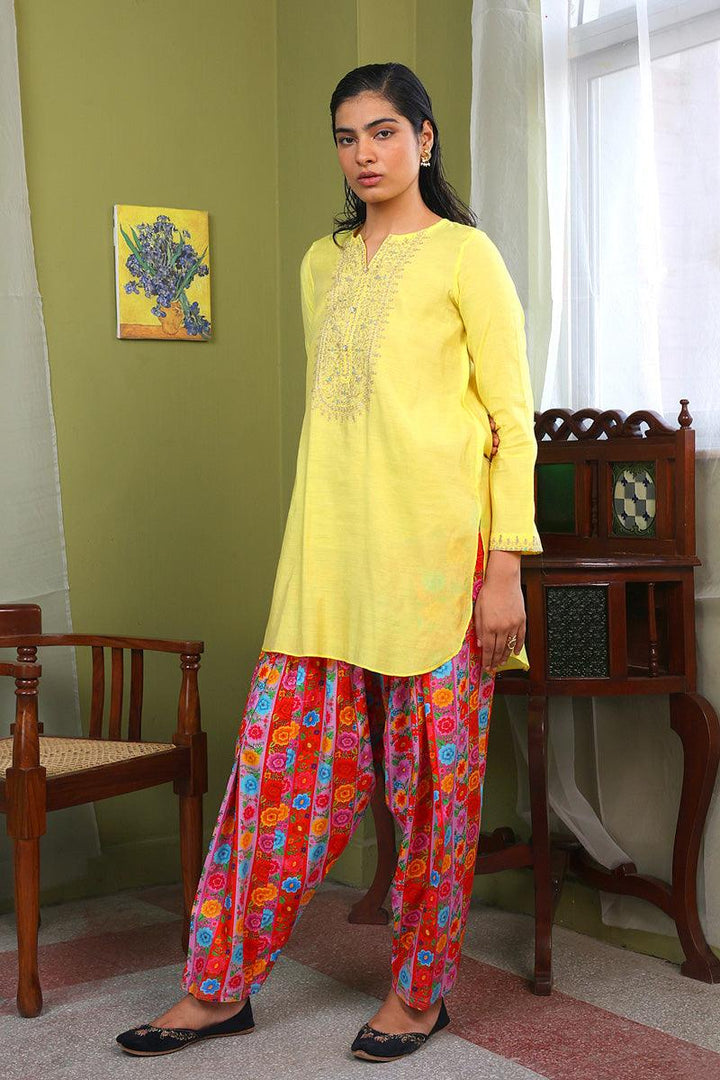 Generation - Shehzaadi Kurti - Cotton - Yellow - 1 Piece