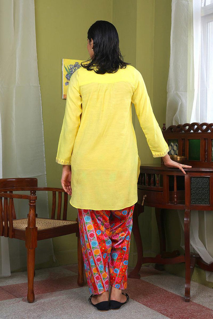 Generation - Shehzaadi Kurti - Cotton - Yellow - 1 Piece