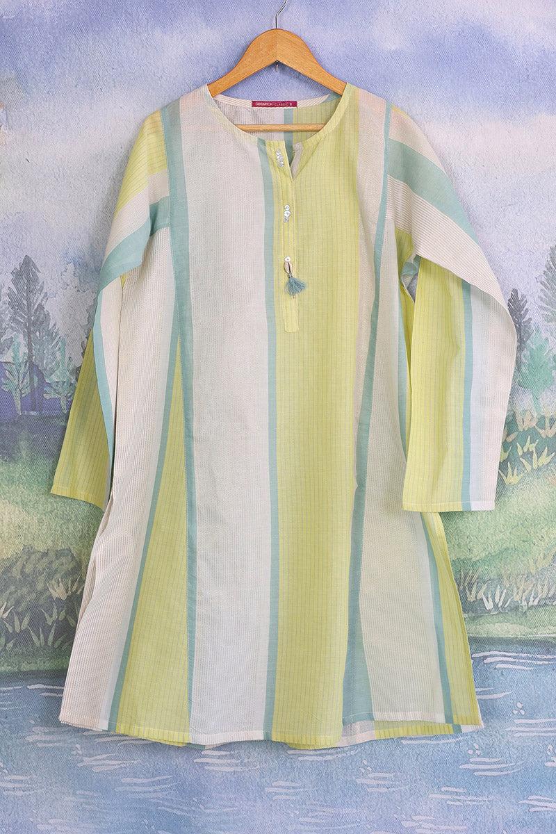 Generation - Peacock Kurta - Yellow - Lawn - 1 Piece