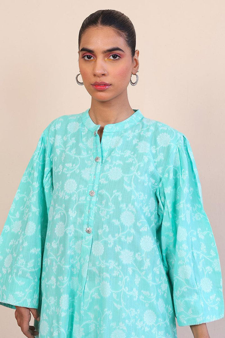 Generation - Breezy Blues Kurta - Green - Lawn - 1 Piece
