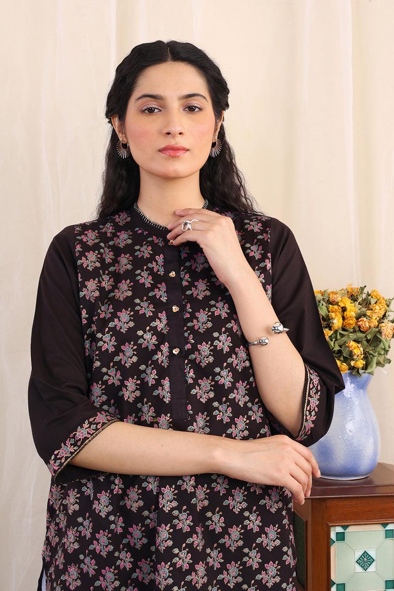 Generation - Chappa Kurta - Lawn - Black - 1 Piece
