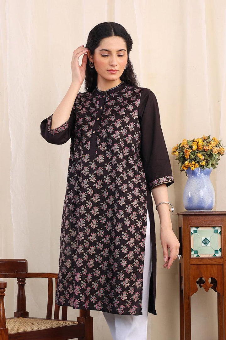 Generation - Chappa Kurta - Lawn - Black - 1 Piece