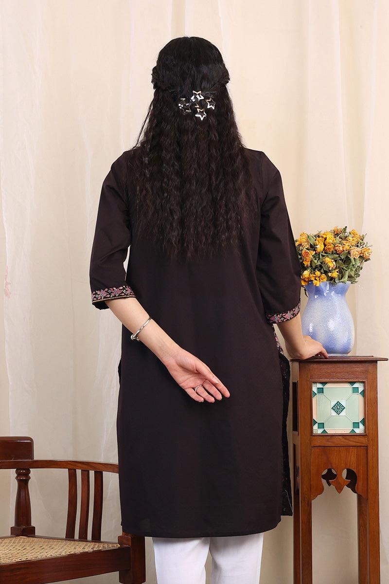 Generation - Chappa Kurta - Lawn - Black - 1 Piece