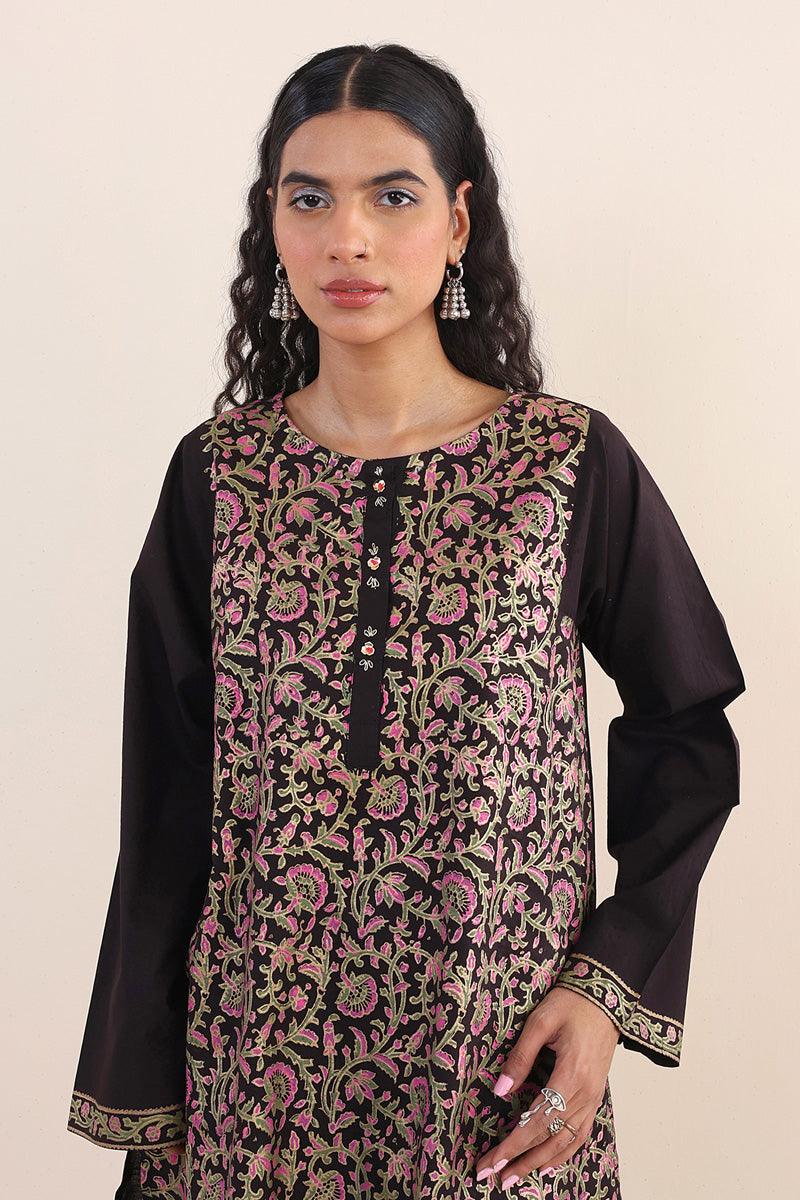 Generation - Chaapa Kurta - Black - Lawn - 1 Piece