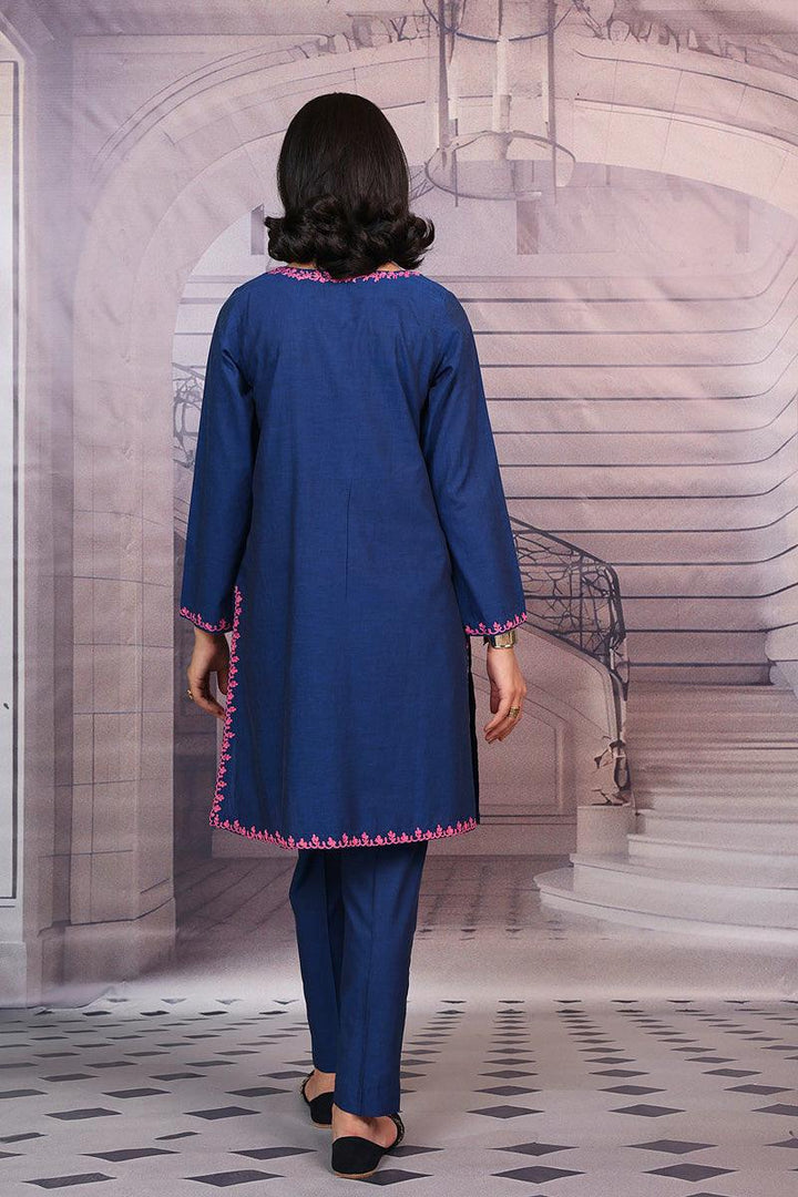 Generation - Peacock Embroidered Set - Blue - Lawn - 2 Piece