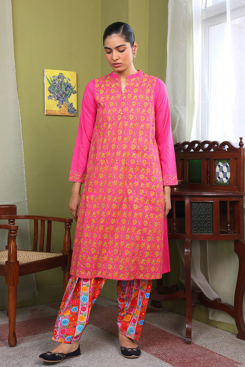 Generation - Rangeen Kurta - Cotton - Pink - 1 Piece
