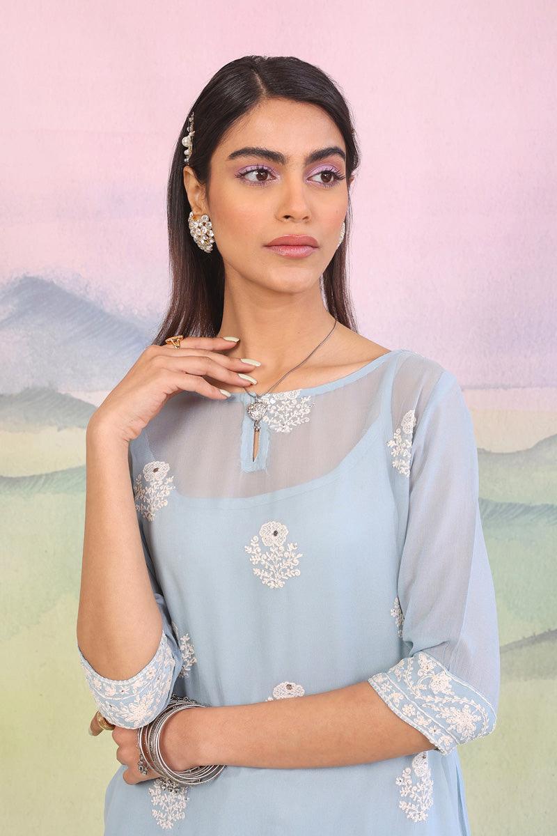 Generation - Naaz Kurti - Blue - Chiffon - 2 Piece