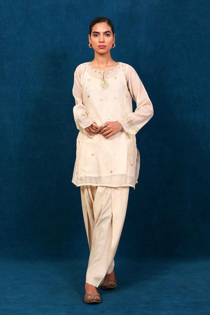 Generation - Nigar Suit - Off White - Net - 2 Piece