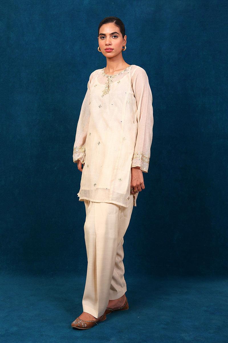 Generation - Nigar Suit - Off White - Net - 2 Piece