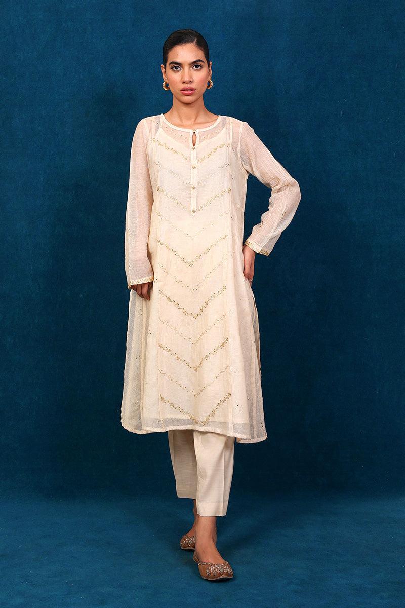 Generation - Nigar Suit - Off White - Net - 2 Piece