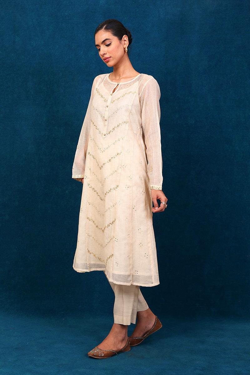 Generation - Nigar Suit - Off White - Net - 2 Piece