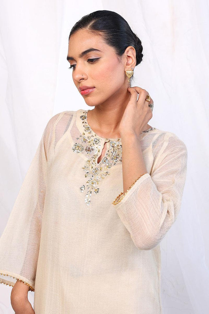 Generation - Nigar Suit - Off White - Net - 2 Piece