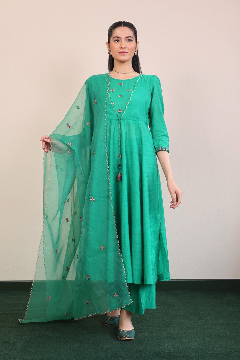 Generation - Umbrella Dream Pattiwork Suit - Green - Cotton - 3 Piece