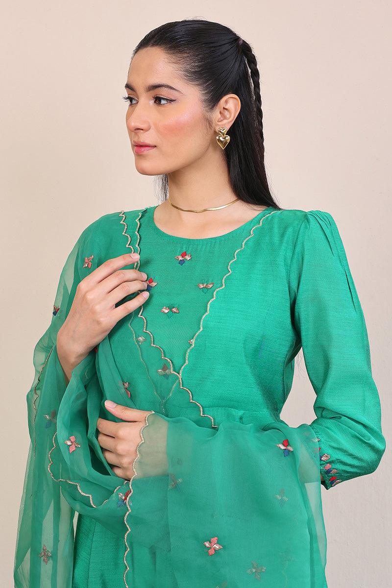 Generation - Umbrella Dream Pattiwork Suit - Green - Cotton - 3 Piece