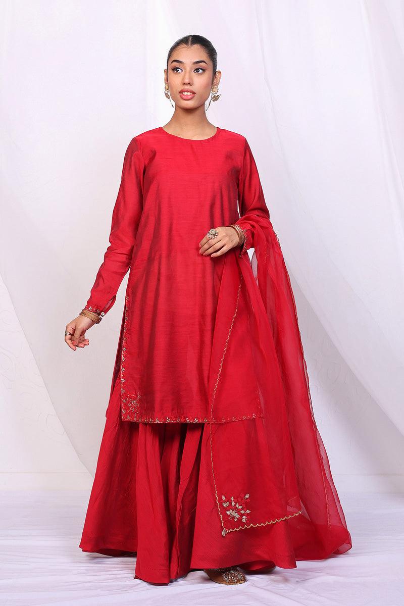 Generation - Umbrella Dream Handwork Suit - Red - Cotton - 3 Piece