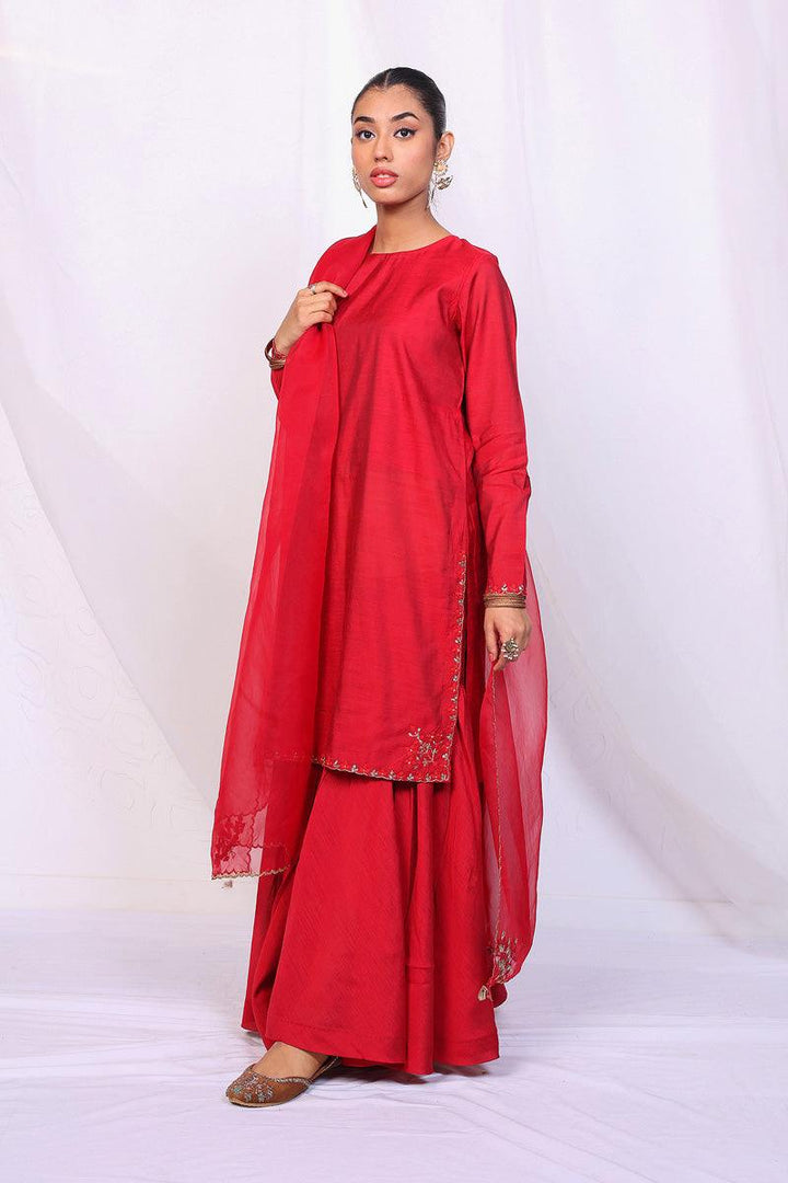 Generation - Umbrella Dream Handwork Suit - Red - Cotton - 3 Piece