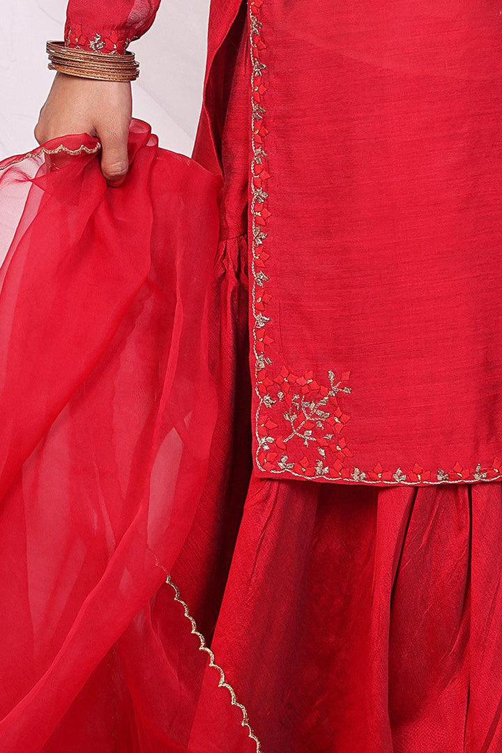 Generation - Umbrella Dream Handwork Suit - Red - Cotton - 3 Piece